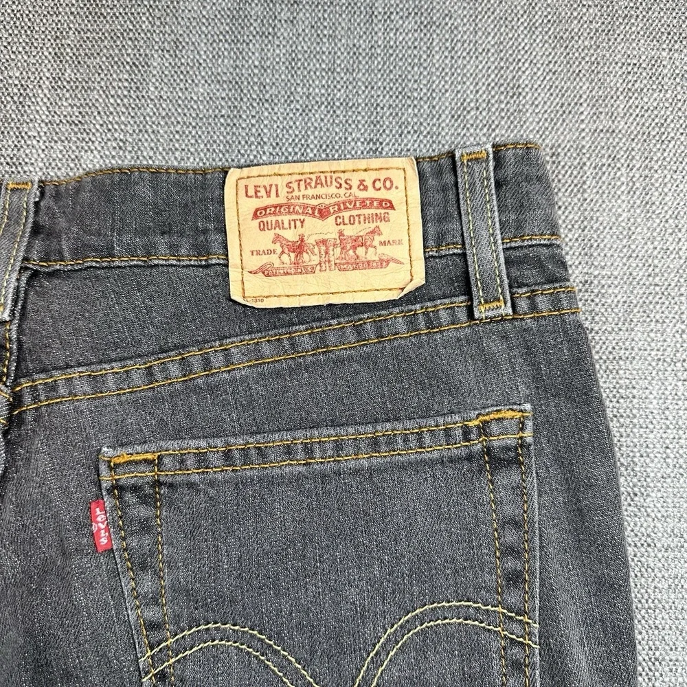 Levi's 318 Women Superlow Bootcut Gray Jeans Low Rise 5‎ J  S Stretch Y2K